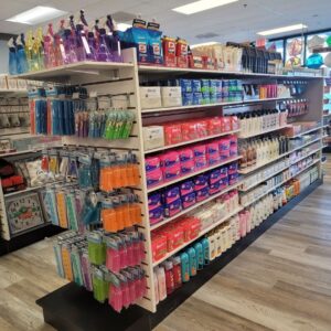 aisle of health and beauty goods