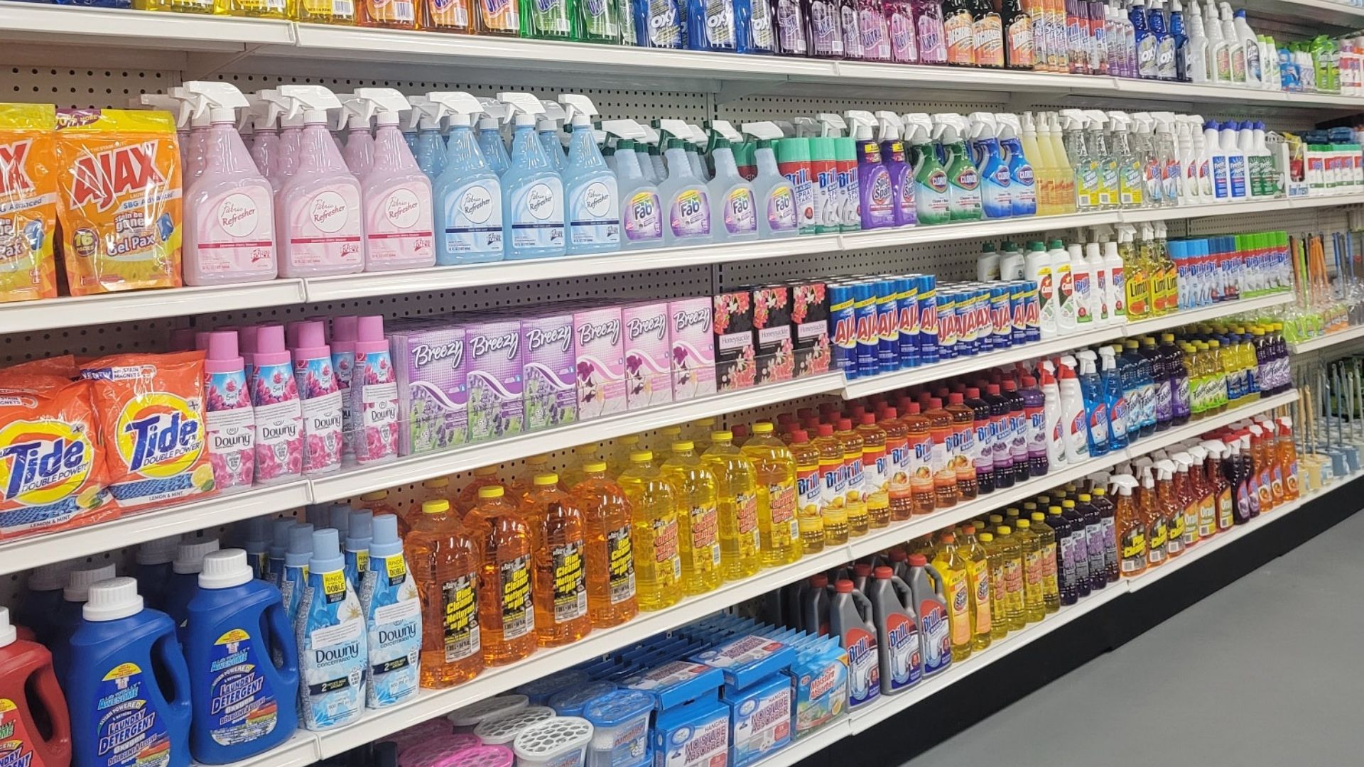 name brand cleaners on shelf